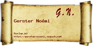 Gerster Noémi névjegykártya